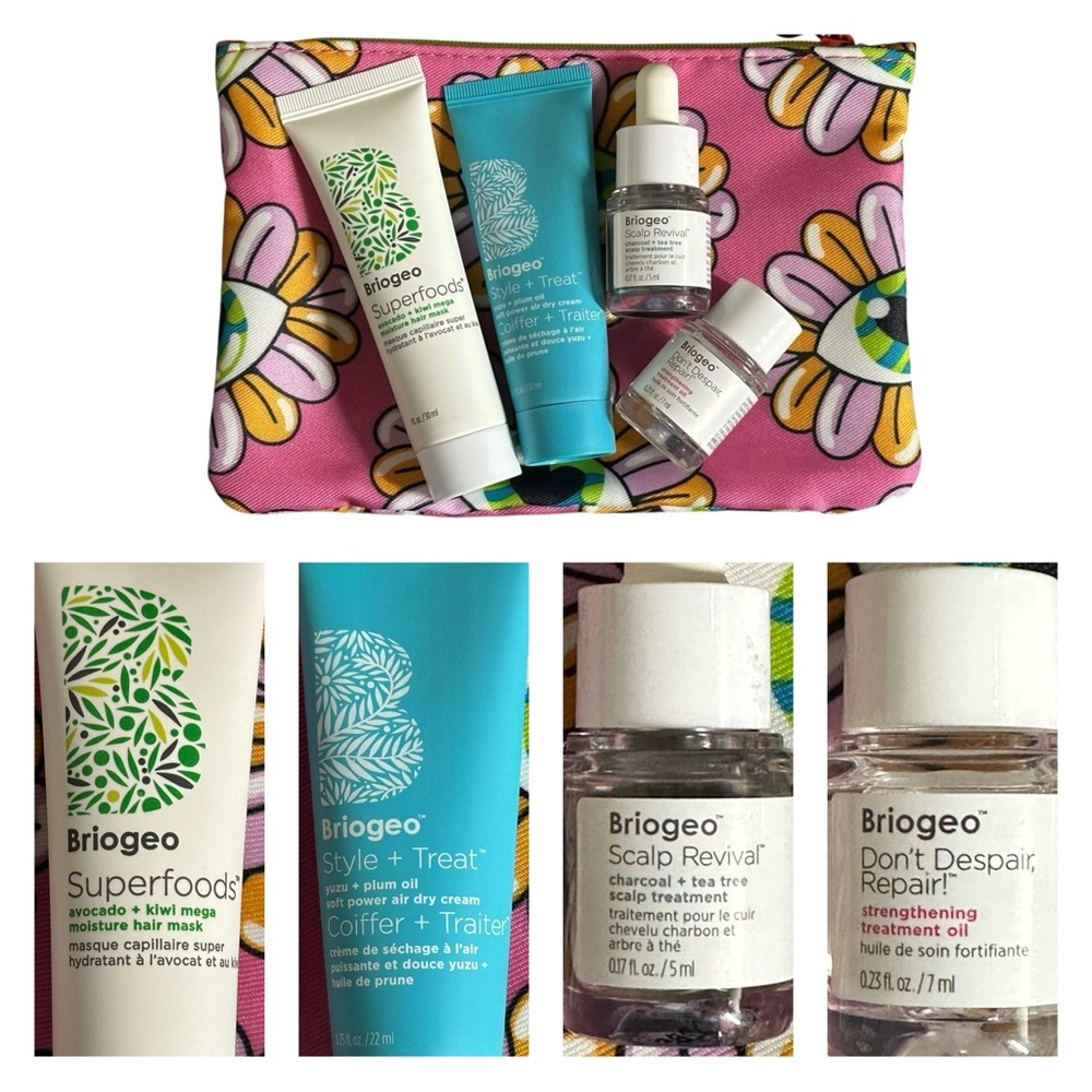 Briogeo  Travel Set: Hair Mask, Air Dry Cream, Scalp Revivals & Treatment Oil